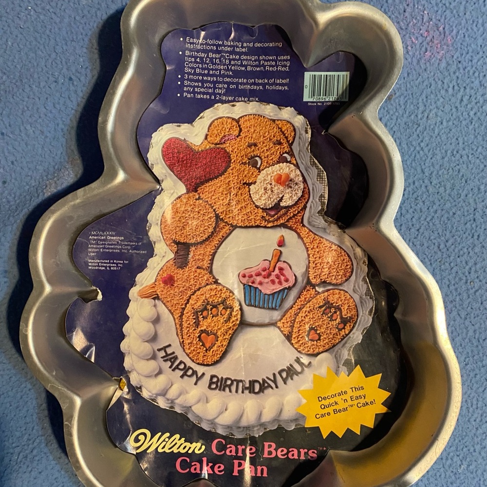 Large Birthday Bear Carebears Metal Cake Pan
